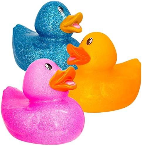 צעצוע ברווז גומי ענק נצנצים עם ברווזים מגוונים לילדים, מתנות ליום הולדת אמבטיה מקלחות לתינוקות חוף קיץ