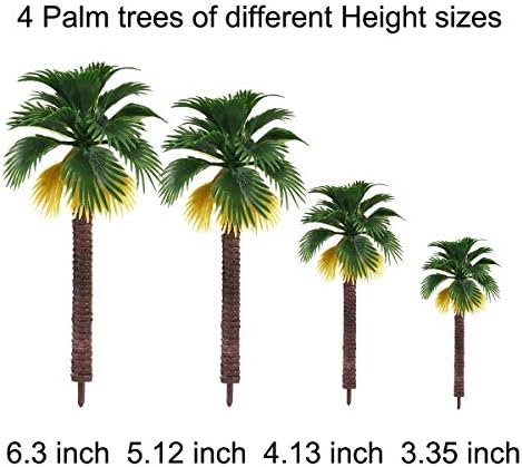 דיורמה אספקת דגם מיניאטורי פלסטיק צעצוע עצי יער שיחי יערות גשם רכבת נוף דקל קוקוס צמח מלאכות בוכה ערבה