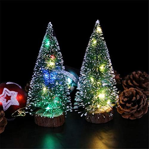 קישוט לחג המולד של SEPPR מיני עם קישוטי אורות LED שולחן עבודה עץ עיצוב בית חג המולד