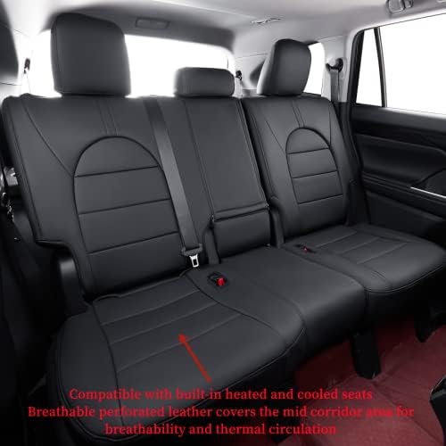 כיסויי מושב מותאמים אישית של Coverdream תואמים את Toyota Highlander 2014 2015 2017 2018 2018, שלוש