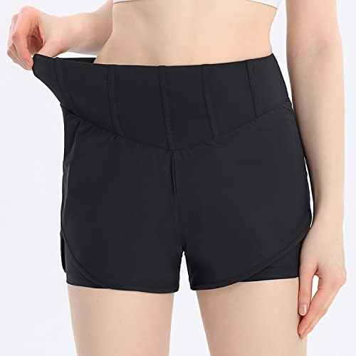 נשים יוגה מכנסיים אופנה גבוהה מותן מזויף שתי חתיכות טניס מכנסיים מהיר יבש לנשימה כושר אצן מכנסי טרנינג