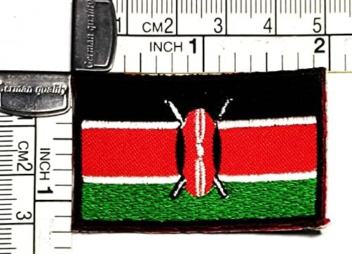 קליינפלוס 3 יחידות. 1. 2 על 2 אינץ'. מיני קניה דגל תיקוני לאומי דגל המדינה צבאי טקטי רקום אפליקצית ברזל