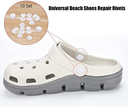 נעלי חוף יוניברסל של לואט מסמרות החלפות, 10 כפתור פלסטיק לתיקון לתיקון לגברים ונשים רצועת נעלי קיץ