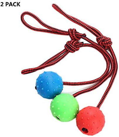 צעצועי כדור כלבים של זויפט על משיכת חבל של כדורי מלחמה חבילת תגמול של 2 צעצוע של כלב כדורים מעביר משיכה