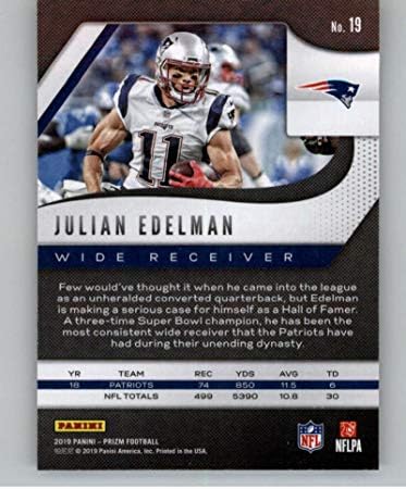 2019 Panini Prizm 19 Julian Edelman New England Patriots כרטיס מסחר בכדורגל NFL