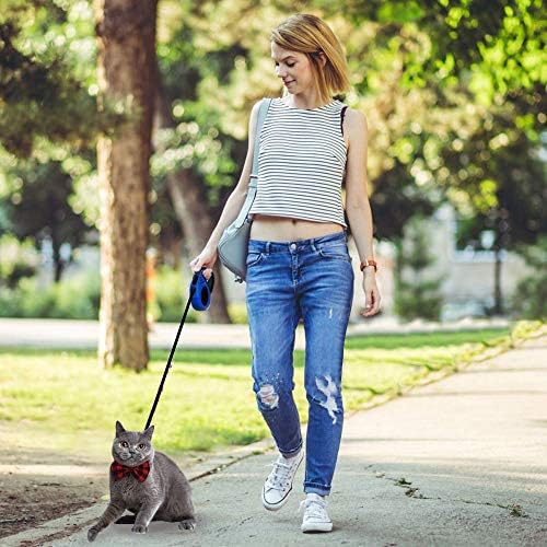 רצועת כלבים נשלפת לרצועה בינונית - כלבים וחתולים קטנים 16.5ft סבך ללא הרצועה, רצועת הליכה כבדה עם ידית