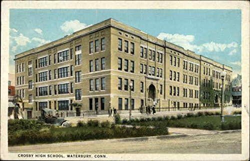 בית הספר התיכון קרוסבי ווטרברי, קונטיקט CT גלויה עתיקה מקורית 1925