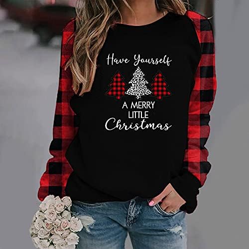 חולצת כותנה פעילה של נשים פעילות עגולה חג המולד קיר