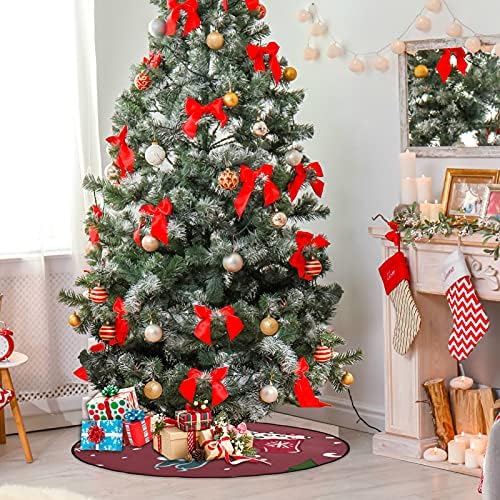 מחצלת עץ חג מולד שמח עץ עץ עץ עץ מגש שטיח מחצלת תחת אביזר עץ חג המולד להגנה על רצפת אספקת בית 28 אינץ