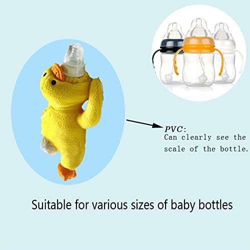 סופג לחות תינוק בקבוק כיסוי יפה בעלי החיים האכלת חלב בקבוק חם תיק צהוב ברווז בקבוק קטיפה פאוץ