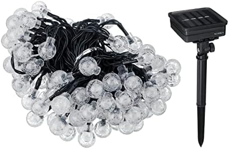 אורות מיתר סולאריים של קוג'ובוי, 39ft 8 מצבים 100 מנורה פיות של כדור קריסטל לחתונה, חג, מסיבות וקישוטי