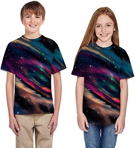 ילדים ילדים בנים הדפיסו נוער בגדים מזדמנים חולצת טריקו גלקסי בנות בנות צמרות נוער