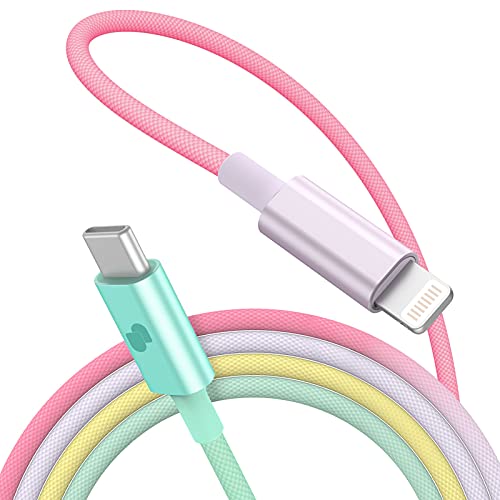 Umetravel USB C לכבל ברק, כבל מטען מוסמך בגודל 3.3ft MFI כבל ניילון קלוע מסוג C לכבל ברק תומך בהעברת