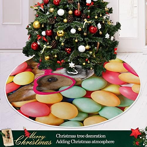 קישוט חצאית עץ חג המולד של אלזה, קישוט חצאית מיני עץ מיני קטן 35.4 אינץ 'עם כלב ארנב פסחא עם ביצים לקישוטים