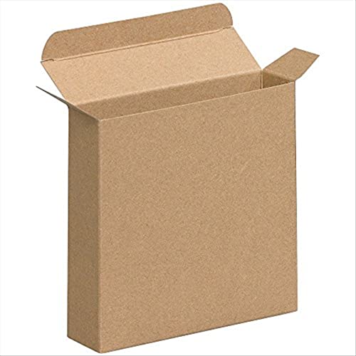 קופסאות מתנה מתקפלות בצבע חום קראפט, 5 1/4 איקס 1 איקס 5 1/4, חבילה של 250, קל להרכבה קרטון טאק הפוך,