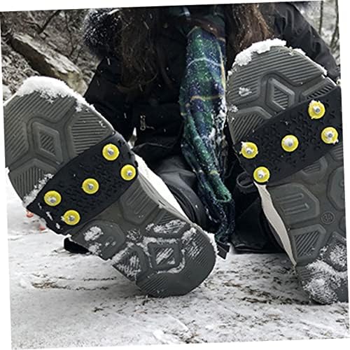 TERDYCOCO 2 זוגות ללא נעליים מכסה נעליים שחור מגף קרמפון ספייק נעלי טיפוס נעלי קרמפונס קרח נעלי שלג
