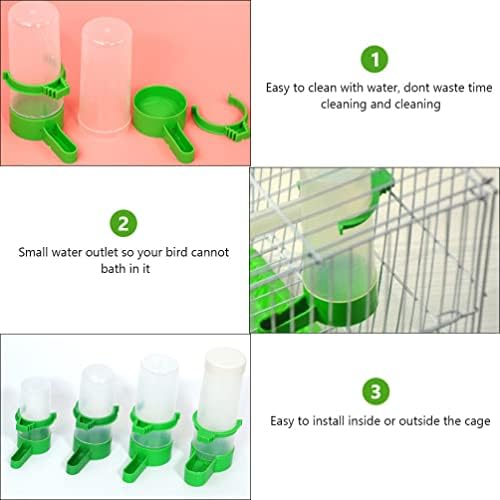 טהו ציפור מתקן מים, 20 יחידות אוגר מים בקבוק ציפור מים מזין אוטומטי ציפור מזין פלסטיק ציפור כלוב מתקן