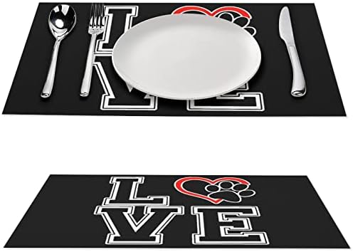 הדפסת כפות אהבה בלב PVC שולחן שולחן מחצלות פיקוח רחיצות כרית שולחן שולחן לשולחן אוכל לשולחן אוכל
