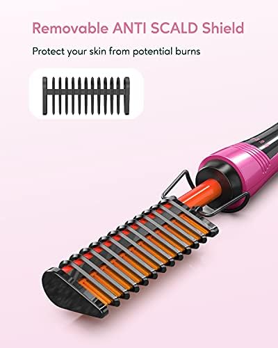 מסרק חם חשמלי TERVIIIX ושקית ברזל שיער עמידה בחום עם כיסוי ברזל מסתלסל