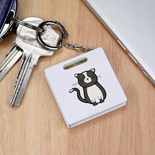 'חתול שחור ולבן' מחזיק מפתחות סרט מדידה / פלס כלי