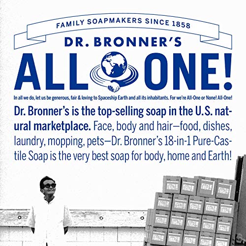 דר ברונר-סבון בר-קסטיל טהור-מיוצר עם שמנים אורגניים, לפנים, לגוף ולשיער, עדין ולחות, מתכלה, טבעונית,