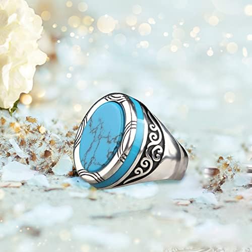 2023 הצהרת בציר פאנק חן טורקיז נשים של טבעת תכשיטי מתנות כדור טבעת