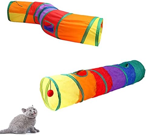 מנהרת חתול של ICAGY לחתולים מקורה אינטראקטיביים, צעצועי מנהרת ארנב, צעצועי חיות מחמד משחקים למנהרות