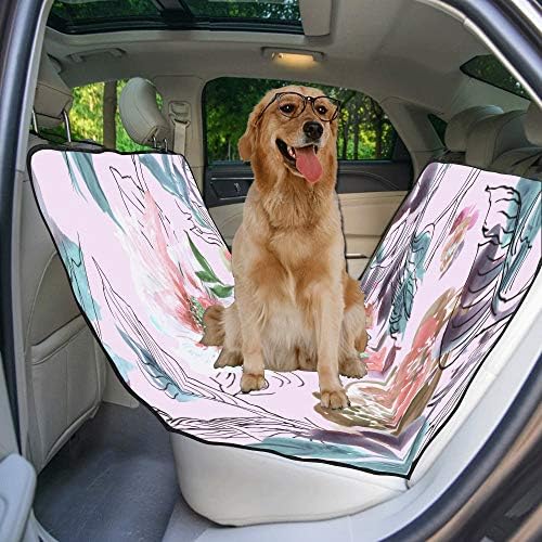 כיסוי מושב כלב מותאם אישית דיו עיצוב סגנון יד נמשך אמנות הדפסת רכב מושב מכסה לכלבים עמיד למים החלקה