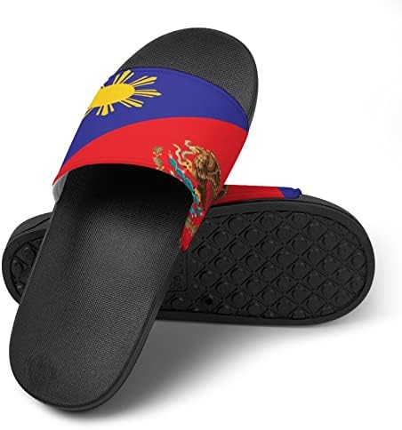 פיליפינים מקסיקו דגל נעלי בית לנשים / גברים נעלי בית שטוח החלקה סנדלים ונעלי בית לבית חיצוני חוף