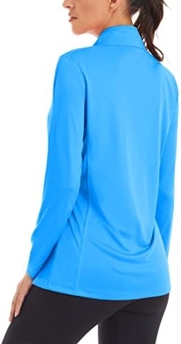 Tacvasen's UPF 50+ חולצות 1/4 רוכסן שרוול ארוך חולצת הגנה מפני סוודר קלות סוודר יבש מהיר חולצות יבש