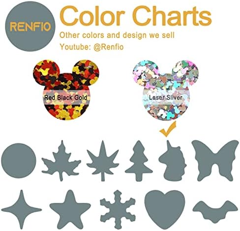 Renfio 1.75 Oz 50G Holographic Mickey Muse Confetti Confetti Mickey Muses מעצבים נצנצים נצנצים נצנצים