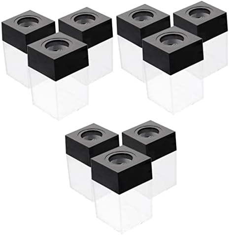 טופיקו 9 יחידות נייר קליפ אחסון דלי מגנטי שחור שקוף דלי פלסטיק