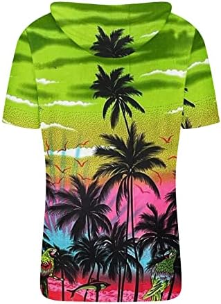 חולצת טריקו עם ברדס בהוואי שרוול קצר שרוול 3D הדפס טרופי חוף חוף חולצות טי 2023 קפוצ'ונים אתלטים אופנה