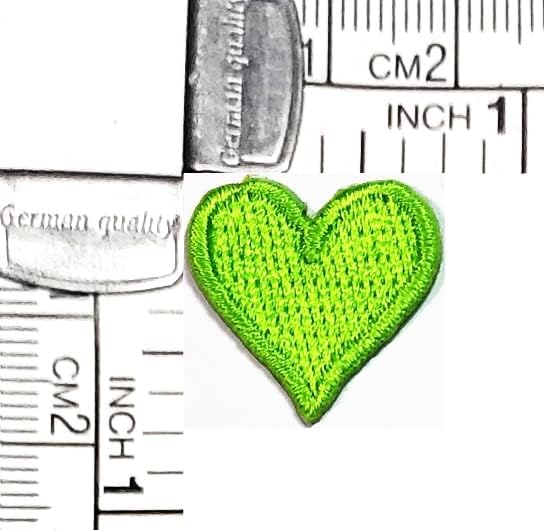 קלנפלוס מיני ירוק לב לתפור ברזל על תיקון רקום אפליקצית מלאכת בעבודת יד בגדי שמלת צמח כובע ז ' אן מדבקת
