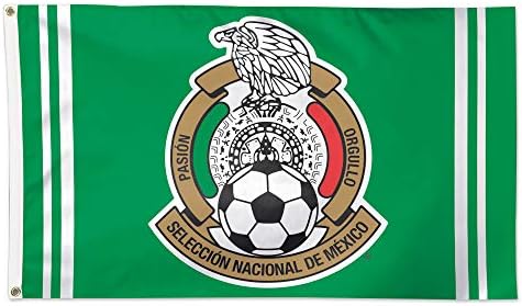 דגל כדורגל מקסיקו / דגל מורשה 5 רגל על 3 רגל / נבחרת הכדורגל הלאומית של מקסיקו