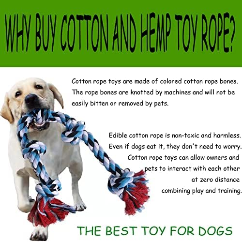 צעצועי חבל כלבים של Dllukmm לחבלים אגרסיביים לחבלים חבלים קשוחים צעצועים לחבל כותנה גדול ובינוני בלתי