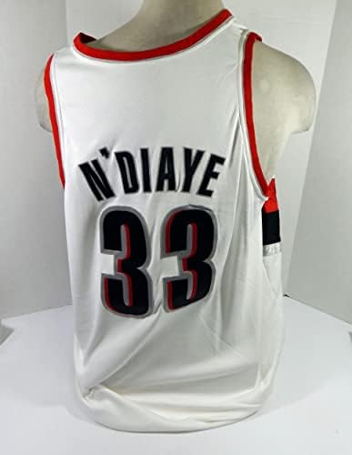 2002-03 Portland Trail Blazers Mamadou N'diaye 33 משחק הונפק White Jersey 54 2 - משחק NBA בשימוש