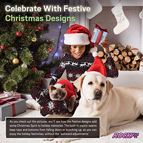 תחתונים תרמיים של איילים לחג המולד - ערכות פיג'מה למשפחה מלאה תואמת חג המולד שמח PJS