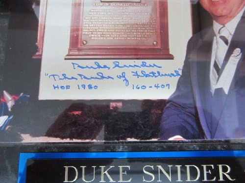 הדוכס סניידר ברוקלין דודג'רס חתימה על חתימה של 8x10 לוחית רכבה ומוצגת באופן מקצועי