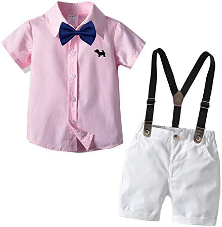 חליפות תלבושות ג'נטלמן לתינוקות, חולצת שרוול קצרה של תינוק
