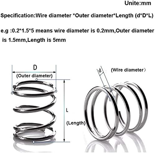קפיצי קפיץ קפיצי קפיץ קפיצי קפיצי קפיצי סוג סוג קפיץ 304 חוט קפיץ מפלדת נירוסטה DIA 1. 4 ממ חיצוני DIA