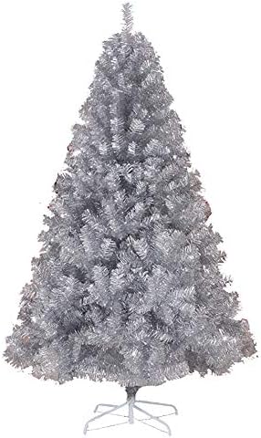 TOPYL 6.8ft Artificial Christman עץ יוקרה אשוחית חג המולד עץ כסף כסוף מחמד עם עמדת מתכת מוצקה מושלמת