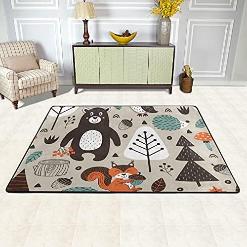 שטיחים באזור רך גדול יער בעלי חיים סקנדינביים משתלת שטיח משחק שטיח לילדים משחק חדר שינה חדר חדר שינה