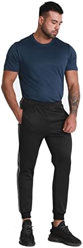 מכנסי טרניעה לגברים של Buyjya, 2 מכנסי ג'וג'ר סט אריזים עם כיסים, מכנסי אימון המתאימים לריצה ספורט כושר