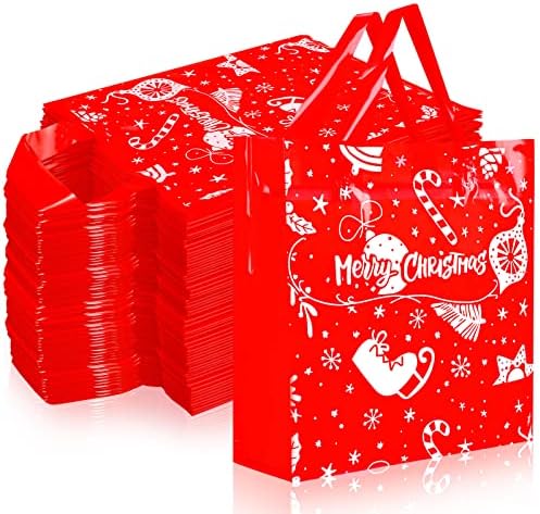 שקיות בוטיק של טודומרו 150 אריזות עם ידיות סחורה מפלסטיק שקיות מתנות קניות לחג המולד קטן לחג המולד.
