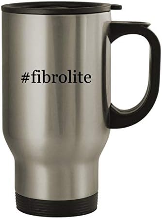 מתנות Knick Knack Fibrolite - ספל נסיעות נירוסטה 14oz, כסף