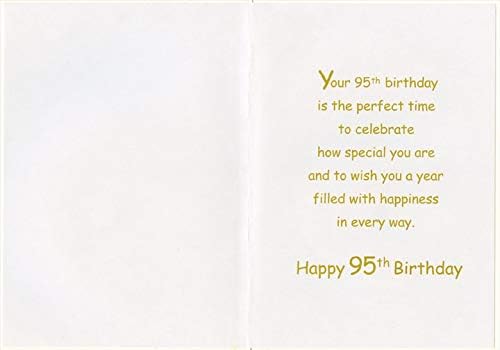 ברכות מעצבים 95 חוזרות על עצמן בנייר כסף וזהב גיל 95/95 כרטיס יום הולדת
