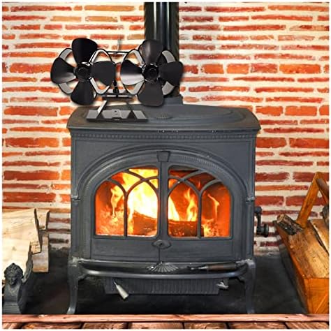 8 להבים חום מופעל תנור מאוורר אלומיניום שקט ידידותית לסביבה עבור עץ יומן צורב