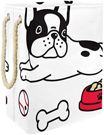 כלב צרפתית-בולדוג גור עצם גדול כביסת עמיד למים מתקפל בגדי סל סל בגדי צעצוע ארגונית, בית תפאורה לחדר