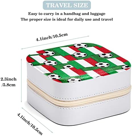 JavenPrequt קופסת תכשיטים קטנה לנסיעות לנשים בנות, איטליה דגלים כדורי כדורגל מיני מארגן תכשיטים מארגן